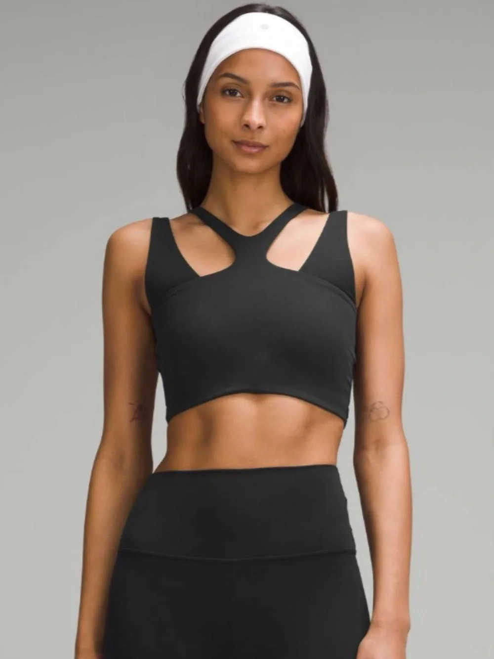 Lululemon Bend This V and Racer Sports Bra *Light Support, A-C Cups Black L/XL